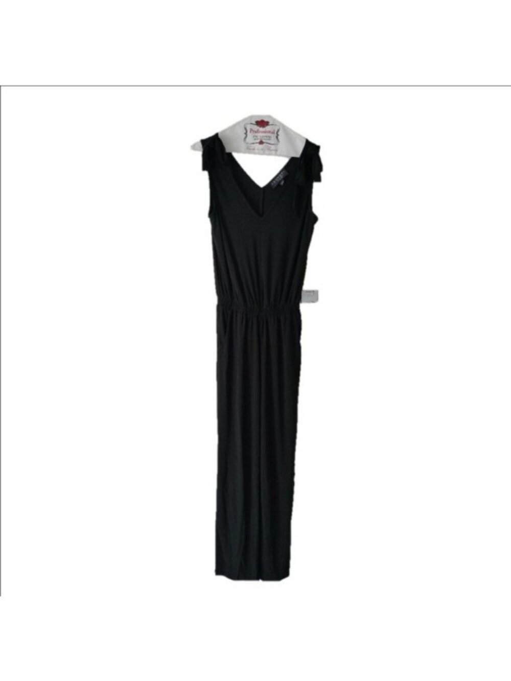 LAUNDRY BY SHELLI SEGAL womens Matte Jersey Shoulder Tie Jumpsuit, Black size 2